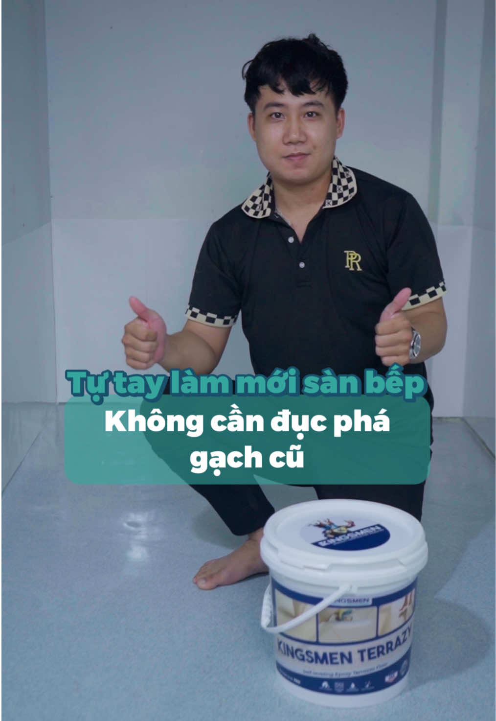 Tự tay làm mới sàn bếp - Không cần đục phá gạch cũ #kingsmenterrazy #terrazzo #caitaonha #sonsanepoxy #sonsan 