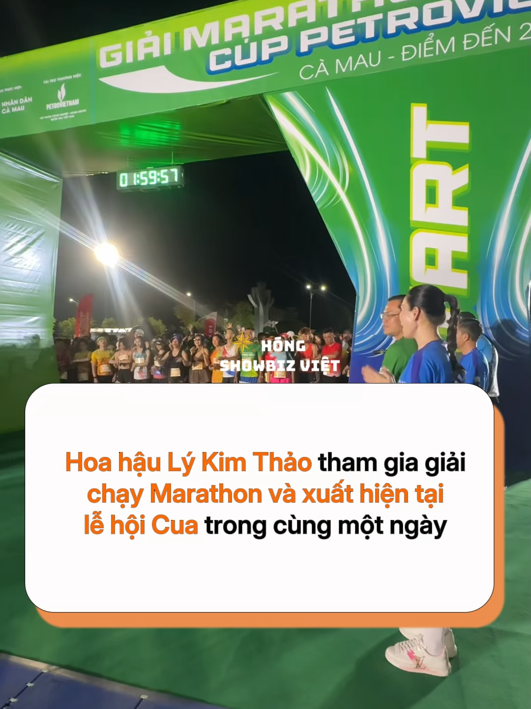 Hoa hậu Lý Kim Thảo tham gia giải chạy Marathon và xuất hiện tại lễ hội Cua trong cùng một ngày #lykimthao #hongshowbizviet #sgsmedia