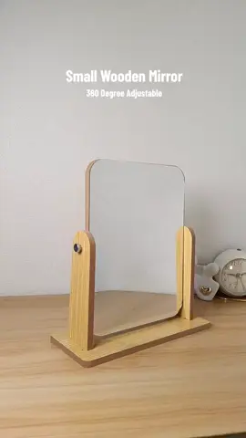 Small Wooden Mirror 360 Degree Adjustable  #mirror #smallwoodenmirror360degree #woodenmirror #fyp #foryou 