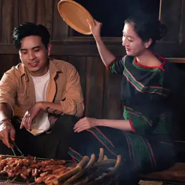 Về quê chồng, có đọt mây nướng, cơm lam, thịt nướng, rượu cần và đặc biệt có nhau @Ho Quang Hieu 👨‍👩‍👦🐶❤️