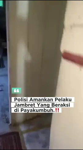 Jambr3t di Pikumbuah.‼️🔥 Seorang pria terduga pelaku jambret yang beraksi di Kota Payakumbuh inisial A berhasil diamankan tim Opsnal Satreskrim Polres Payakumbuh di rumah orang tuanya di Jorong Koto Baru Salo, Kecamatan Tilatang Kamang, Kabupaten Agam.  Penangkapan terhadap A dilakukan polisi berawal dari laporan masyarakat yang mengaku telah menjadi korban jambret di Jalan Raya Bypass Kelurahan Kubu Gadang, Kecamatan Payakumbuh Barat. Atas laporan tersebut, polisi langsung memburu pelaku dengan melakukan serangkaian penyelidikan dan penggeledahan dengan dibackup tim Opsnal Polresta Bukittinggi akhirnya pelaku berhasil diamankan.  