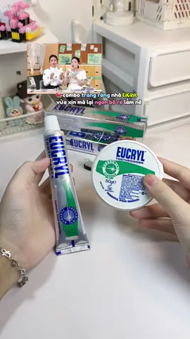 Combo đánh răng an toàn nhà Eucryl, từng xuất hiện trên live của c Hà Linh nữa nè 🦷 🦷 #halinhreview #combotrangrang #kemdanhrangeucryl #botdanhrang #chamsocrangmieng 