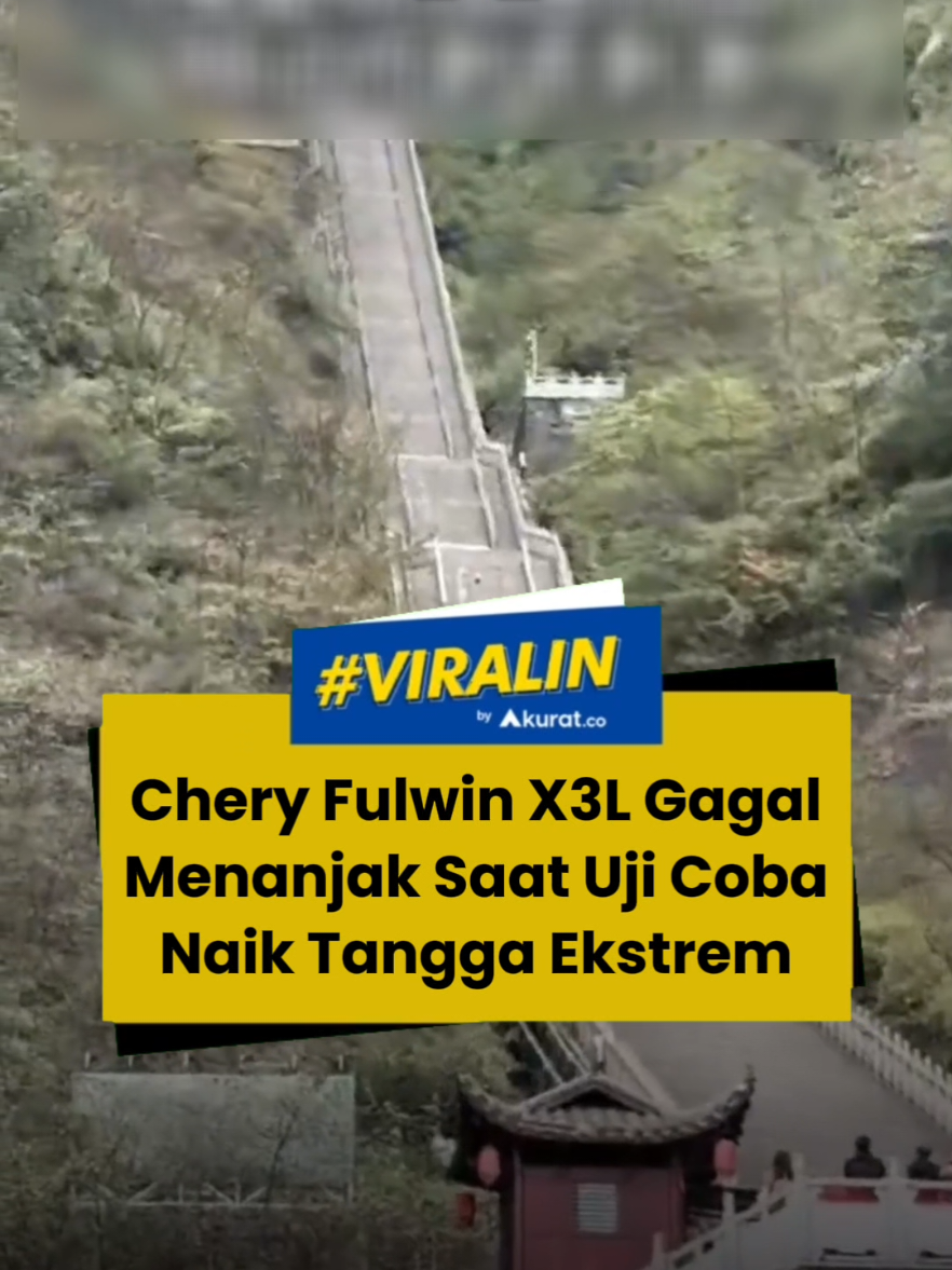 Tangga itu merupakan jalur pendakian dengan 999 anak tangga, panjang hampir 300 meter dan kemiringan rata-rata 45 derajat. Area itu dikenal sebagai salah satu rute paling ekstrem di China. Pihak Taman Hutan Nasional Gunung Tianmen mengonfirmasi bahwa lokasi wisata ditutup sementara untuk aktivitas Chery dan wisatawan dialihkan menggunakan eskalator menuju Gua Tianmen. Chery Automobile mengeluarkan permintaan maaf resmi terkait insiden tersebut. Investigasi awal menemukan bahwa penyebab kecelakaan adalah lepasnya belenggu dari titik jangkar tali pengaman, yang kemudian terlilit di roda kanan. Chery memastikan tidak ada korban dan tidak terjadi kerusakan lingkungan tetapi perusahaan mengakui adanya kesalahan dalam perencanaan. 🎥: Dok. X/motorwars. #viral #china #ujicoba #cheryfulwinx3l #akuratco 