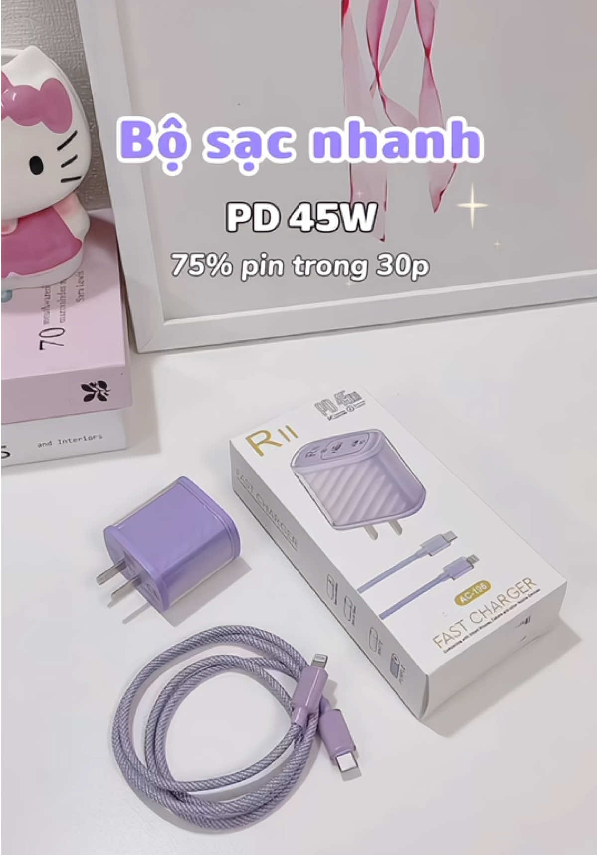 Bộ sạc nhanh 45w, sạc 75% pin trong 3p dánh cho IPhone #bosacnhanh #bosacnhanhiphone #sacnhanh45w #bosacnhanh45w #xuhuong 