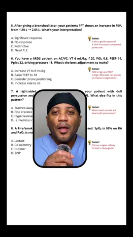 🫁 Pop Quiz, Test Your Knowledge: Mechanical Ventilation. You have a ARDS patient with high PEEP and FiO2 settings, what the next best adjustment to make to improve oxygenation? #popquiz #tmc #crt #rrt #RRTNOW 