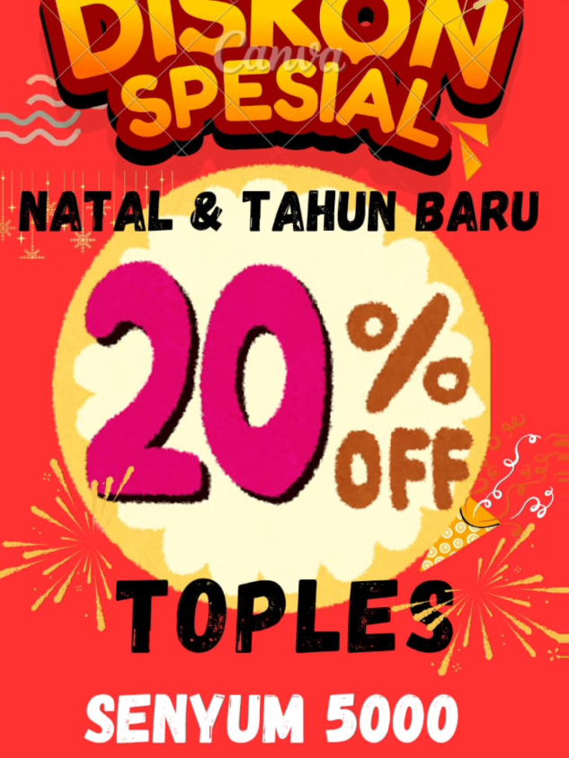 haloo.. kakak, ade... senyum 5000 lagi promo nih. ada Toples diskon 20%, hiasan Natal Diskon 20% dan piring,gelas keramik diskon 20%. ayooo kakak/ade mumpung masih diskon.  Lokasi toko Senyum 5000 Sentani Hawai
