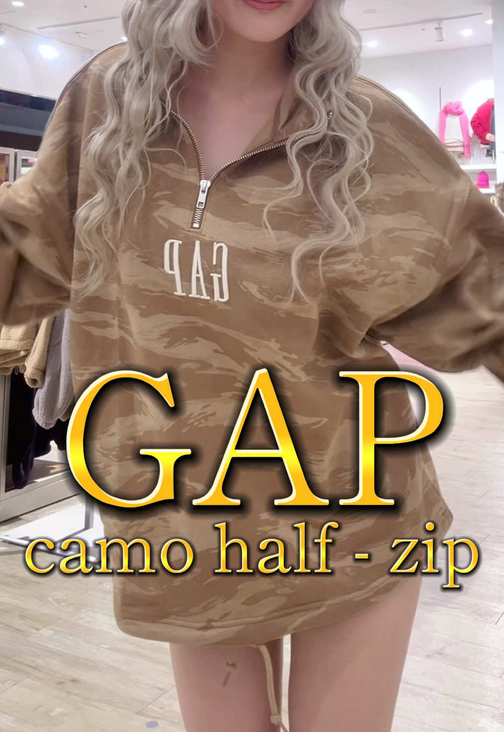 着てみたらめっちゃ欲しくなった…🥹しかもハリ感のある素材で最高😆トレンドのカモ柄取り入れちゃおう🦆🤎 GAP ららぽーと名古屋みなとアクルス #gapstaff #スウェット #fashion #ギャル #fyp 