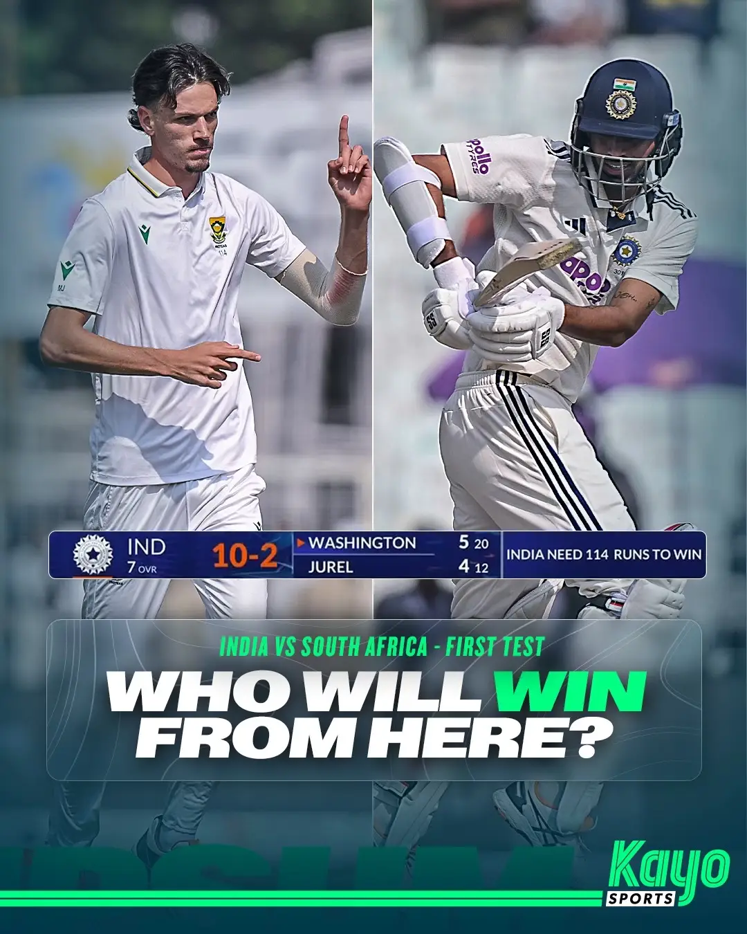 We've got an absolute nail-biter in the making. Will India be able to get another 114 runs on a difficult pitch? 😬👀   📺 Stream the India vs South Africa Test Series live on Kayo #cricket #INDvSA