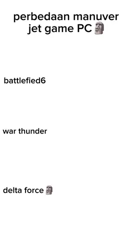 rasanya gak ad bedanya🗿  keren semua sih cuma belom coba🗿 #battlefield #warthunder #deltaforcemobile #jet 