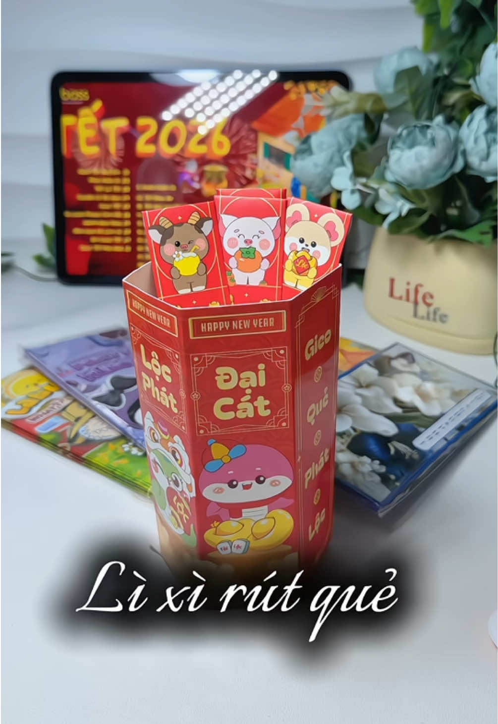 Lì xì rút quẻ đầu năm đây ạ #baolixi #lixirutque #tết #binhngo2026 #kimnhungmebehy 