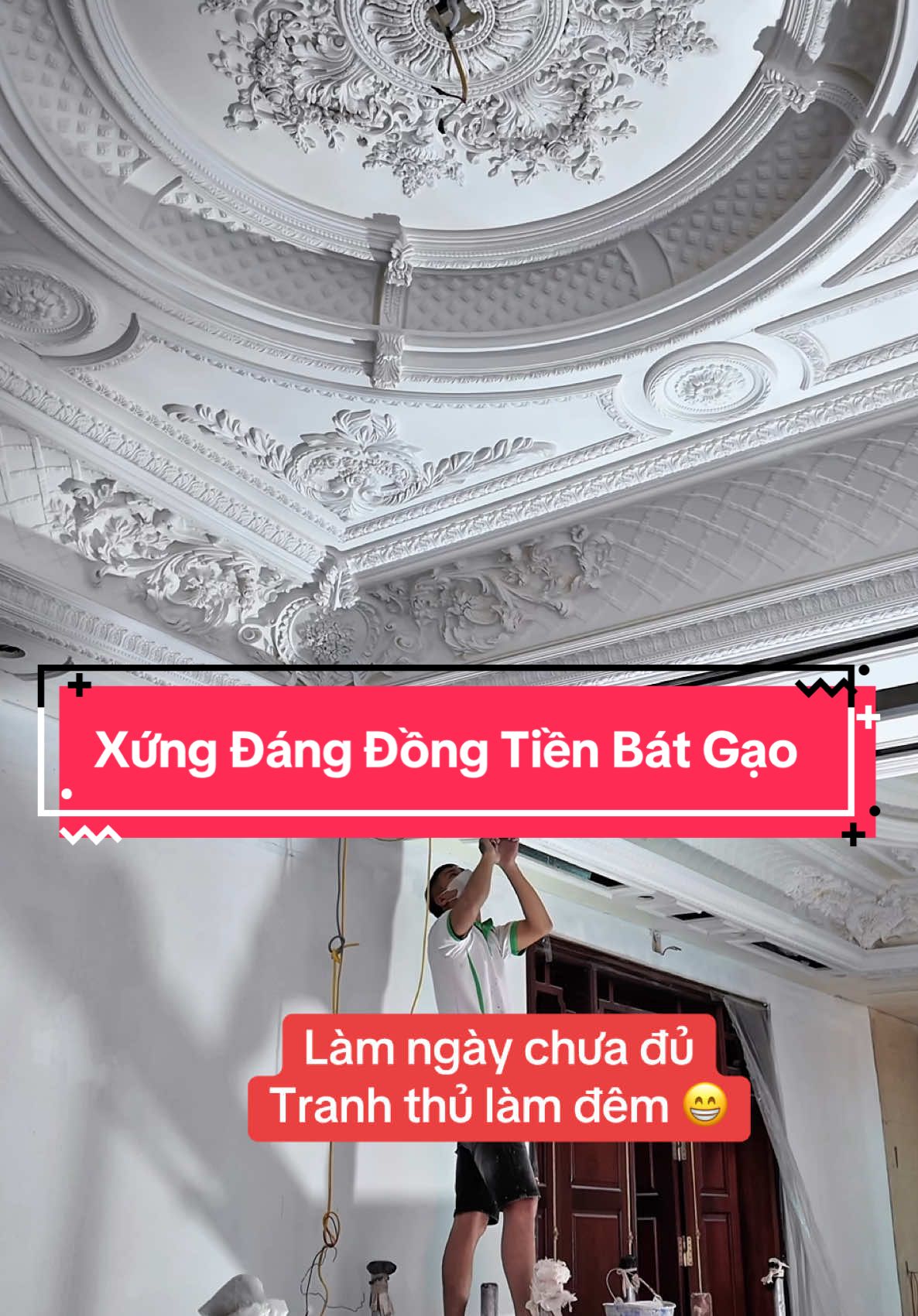 Một vài đội thợ nhà e đã bắt đầu phải làm cả tối cho kịp tiến độ rồi các bác ak #bietthu #tancodien #datvang #thinhhanh #xuhuong 
