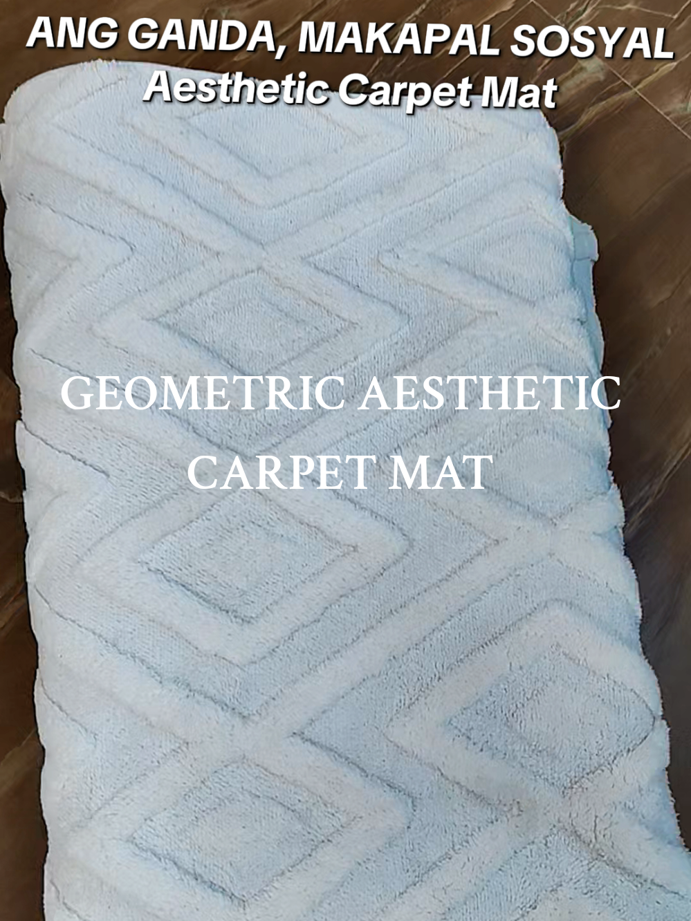 Replying to @2182586945  Aesthetic Geometric Carpet Mat ang Ganda ang sosyal #carpet #fluffycarpet #tiktokshop 