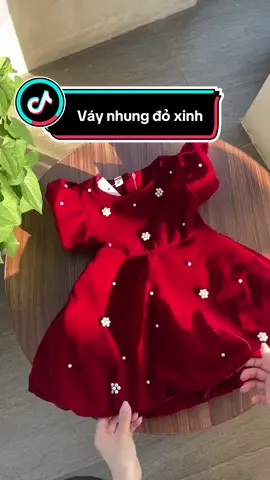 Váy nhung đỏ xinh cho bé #vaybegaixinh #dobegaidethuong #vayxinhchobe #quanaotreem #thoitrangtreem 