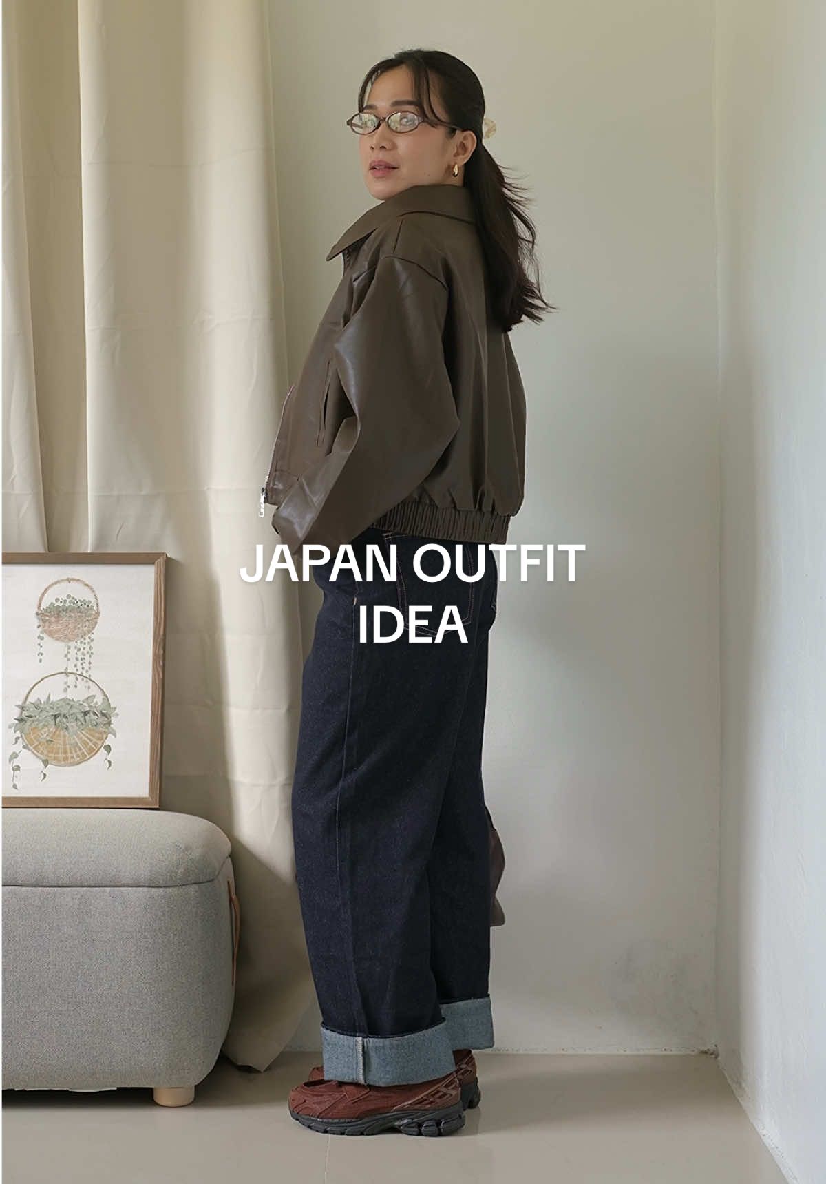 save this for your next travel fit idea🤍 #japanoutfit #japanfits #leatherjacket #leatherjacketoutfit #winteroutfit 