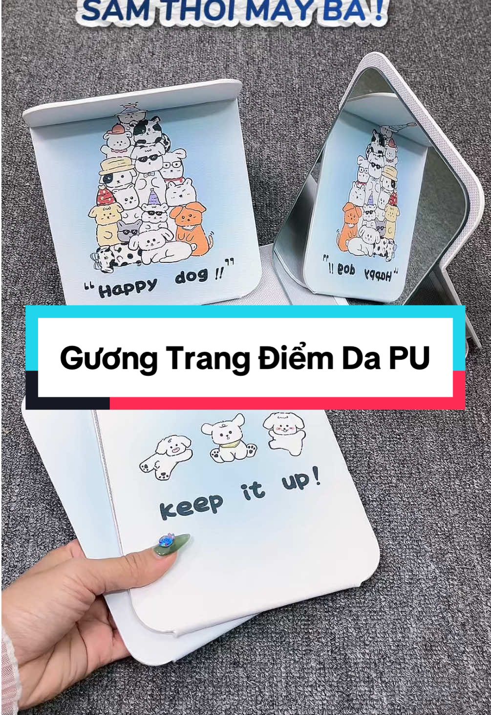 Gương tràn viền da PU #guongdapu #guongtranvien #guonggapgon #khogiasihcm #Tiktokshop 