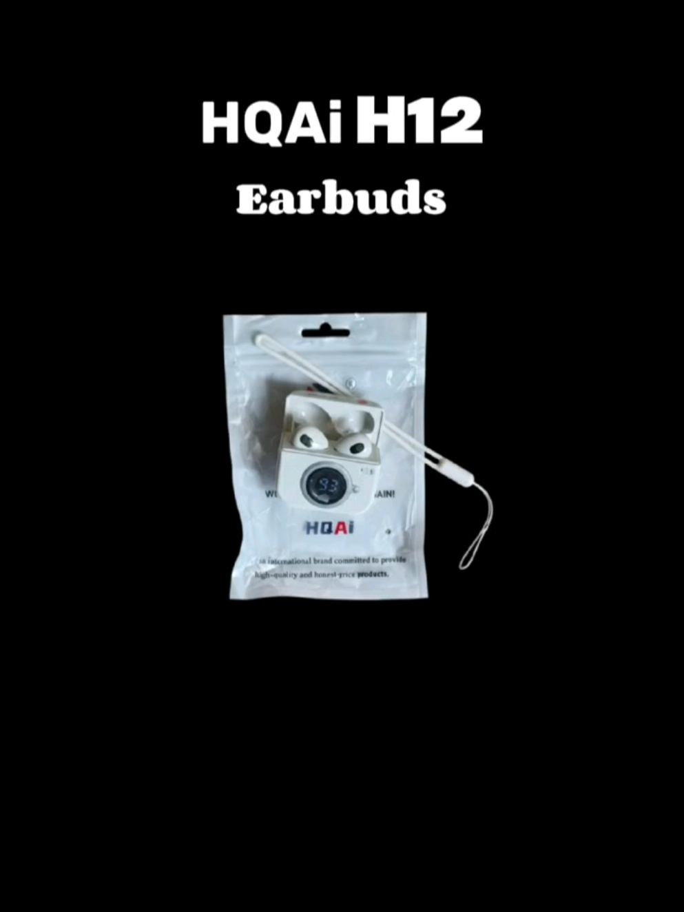 HQAi H12 Earbuds Build-in MIC Waterproof Earphones for iPhones For Android Touch Center Noise Cancelling Hi-Fi Stereo Sound #fyp #earbuds #wirelessearphone #hqai 