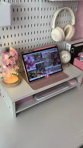 new desk set up💖 #desksetup #deskdecor #shelforganizer #deskorganizer #newdesksetup 