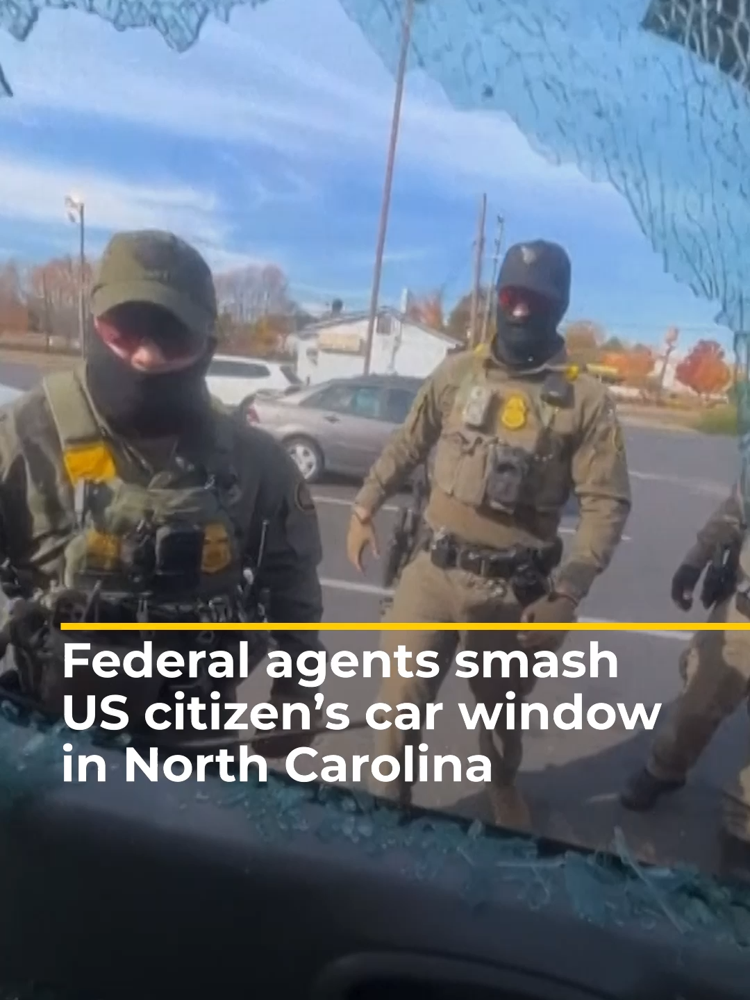 A US citizen filmed federal agents smashing his car window, as authorities begin a surge of immigration enforcement operations in North Carolina.  . The Honduran-born Charlotte resident filed a police report after the officers let him go. #news