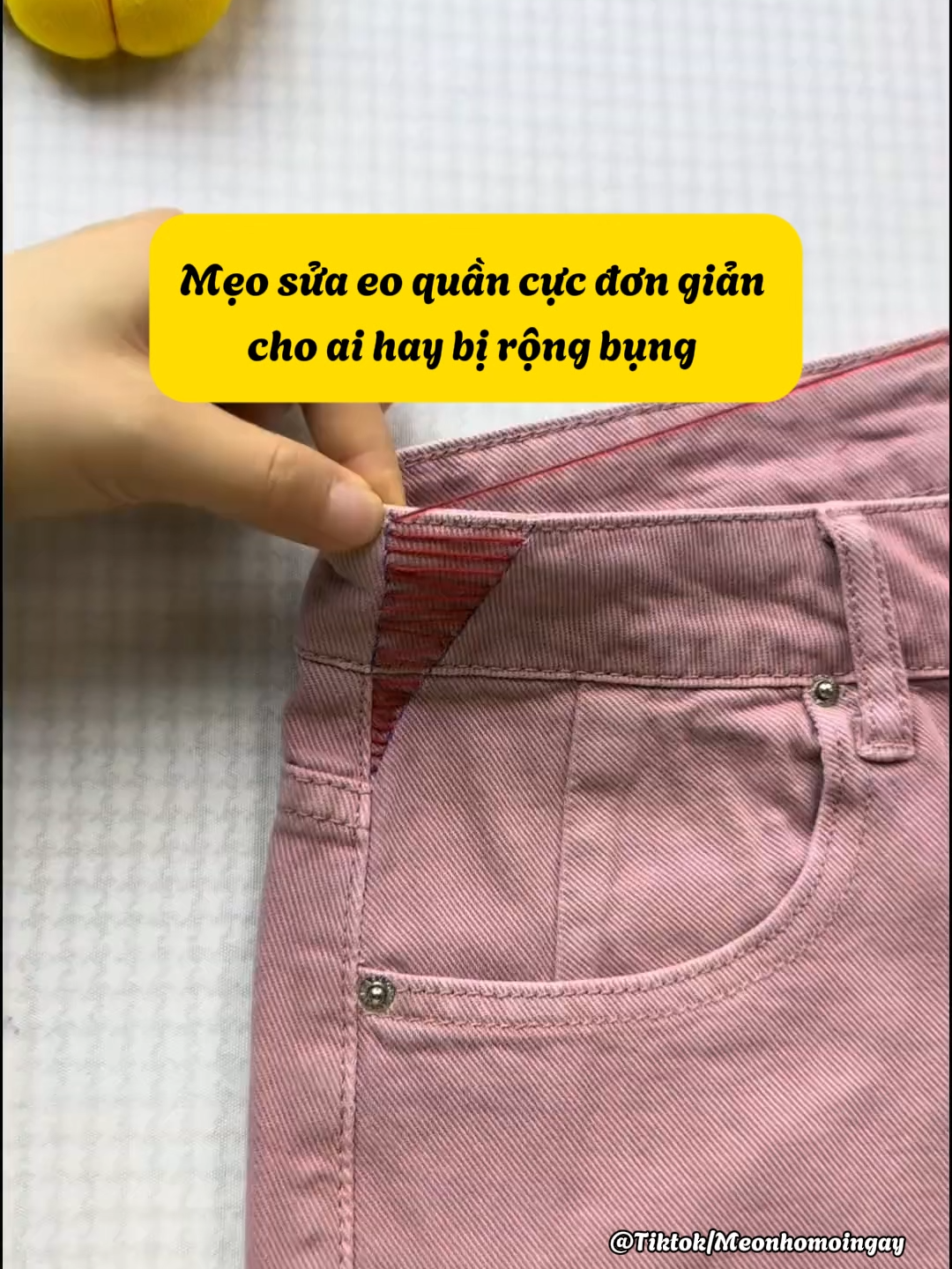 Mẹo sửa eo quần cực đơn giản cho ai hay bị rộng bụng #meohay #mayva #quanao #meovatcuocsong #tipsandtricks