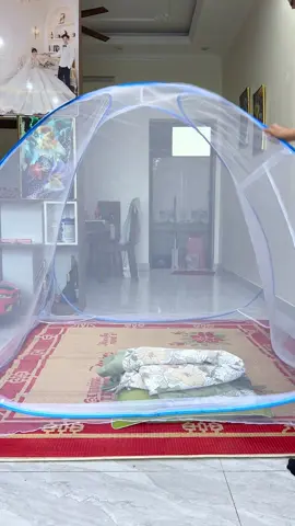 Bác nào ngại mắc màn thì dùng màn chụp quá tiện #manchuptubung #manchupgapgon #manchupkieuphi 