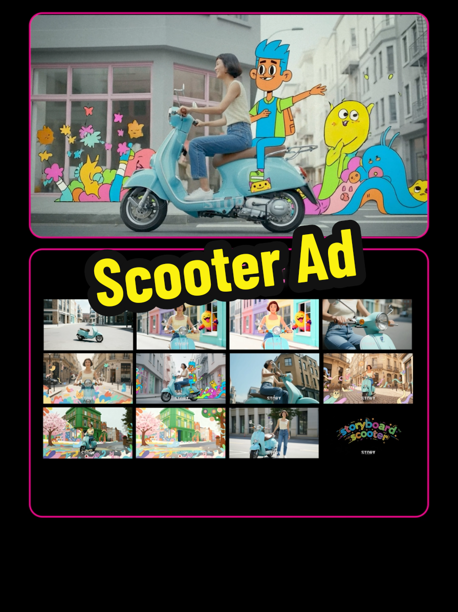 Story Scooter 🛵🎥 เจนคลิปโฆษณารถมอเตอร์ไซค์ด้วยเครื่องมือ AI วิธีทำคลิปนี้ ✔️เจนภาพด้วยโมเดล Google Nano Banana บนแพลตฟอร์ม Freepik AI ✔️แก้ไขรูปภาพบางส่วนด้วย Higgsfield Angles ✔️เจนวิดีโอด้วย Image to Video บนแพลตฟอร์ม Kling AI ✔️เปลี่ยนสไตล์ Video ด้วย Runway Aleph ✔️เจน Voice Over ด้วย Elevenlabs ✔️ใช้เสียงประกอบจาก Artlist ✔️ตัดต่อวิดีโอทั้งหมดเข้าด้วยกันด้วย CapCut #GoogleNanoBanana #FreepikAI #Higgsfield #KlingAI #Runway 