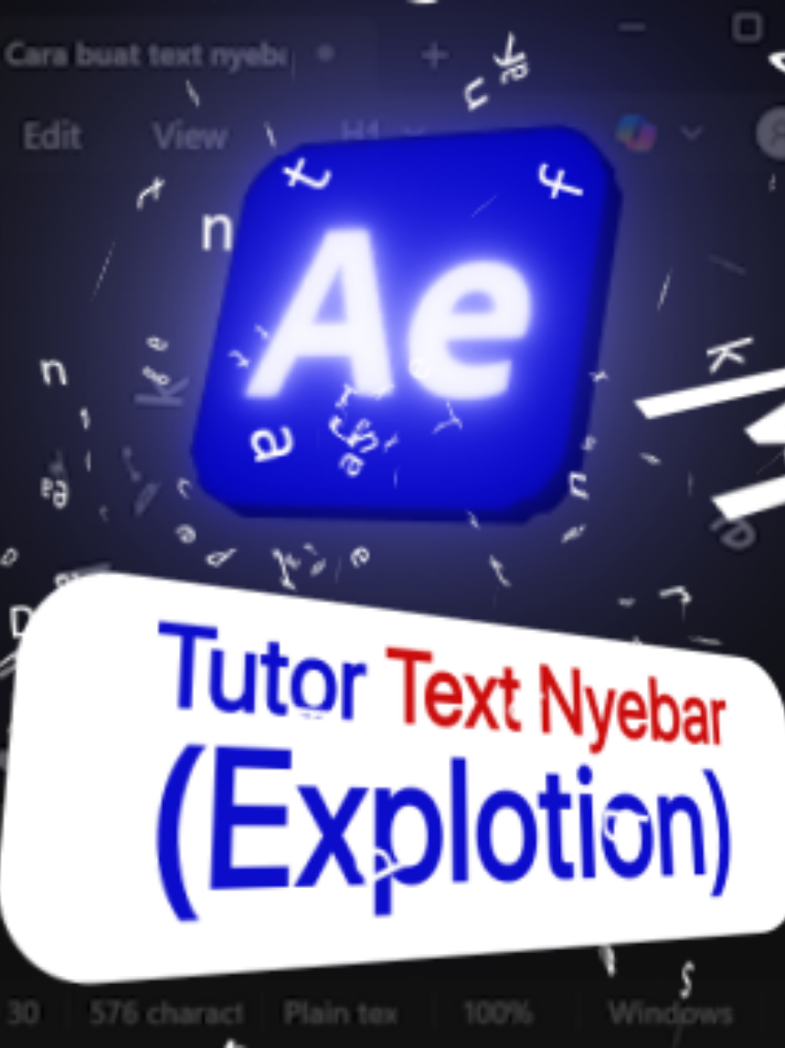 Cara membuat text nyebar/explotion/berantakan atau apalah namanya🗿 #aftereffects #texttutorial #paksatutorial 