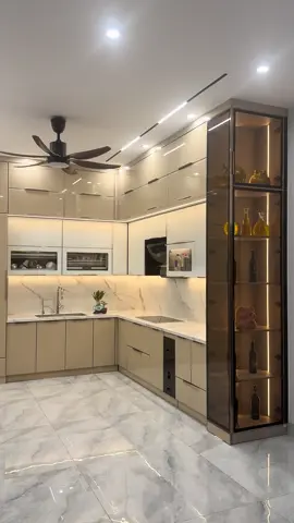 Tủ bếp inox cánh kính cường lực #mainoithat #noithatdep #thietkenoithat #xuhuong #viral 
