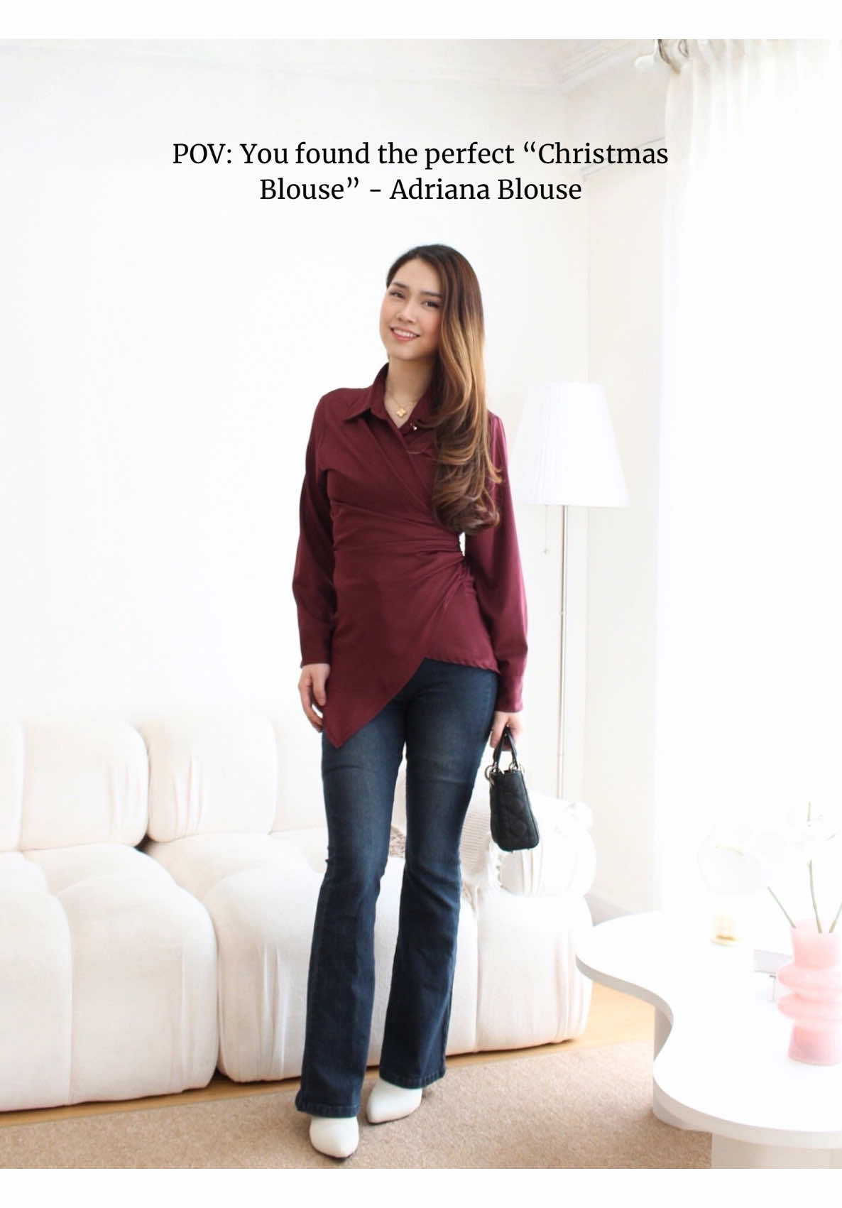 CHRISTMAS BLOUSE - Adriana Blouse ❤️✨ #TikTokShop #RacunTikTok #atasanwanita #blousewanita #CapCut 