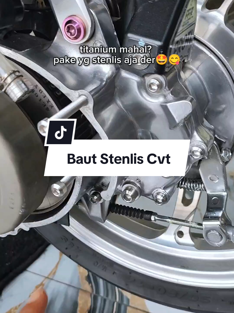 untuk smua motor beat, scoopy bisa der gaskeun#bautcvtstenlis #bautstainless #sparepartmotor #danapelajar #modifikasimotor 