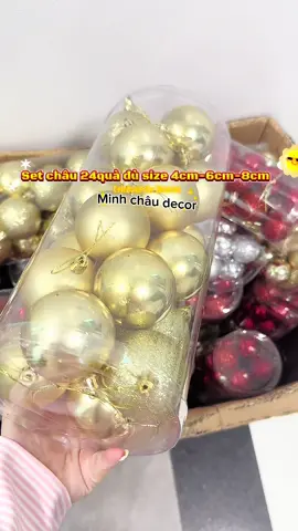 Set châu 24quả size 6cm đủ màu trang trí noel #noel #giangsinh #dotrangtri #Noel #caythongnoel 