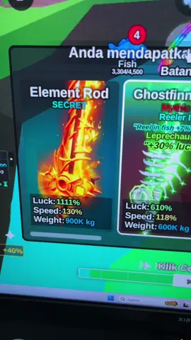 Alhamdulillah talonn baikk pulang kerja lulus element+secret 8 biji😭🙏#robloxfyp #robloxgames #roblokfishit #fishit #talonbaik 
