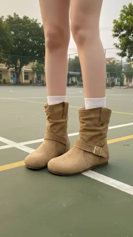 Giày Bốt nữ chất nhung vắt cá tính xinh #giaybotnu #giayxinh #giaynu 