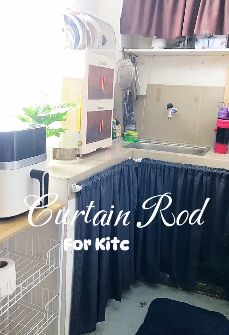 Curtain rod na sobrang haba 💕 #curtainrod #curtainrodforkitchensinkcurtain #rod #fyp #fypシ #foryoupage #viralvideo #thankyouLord #affiliatemarketing 