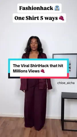 One Shirt 👔 5 ways 🍇  📌Share and Save this for Inspo Which Way is your fave ?  Happy Sunday in His Presence  #playitmyway #fashionhack #fashionstyle #chloeaicha 