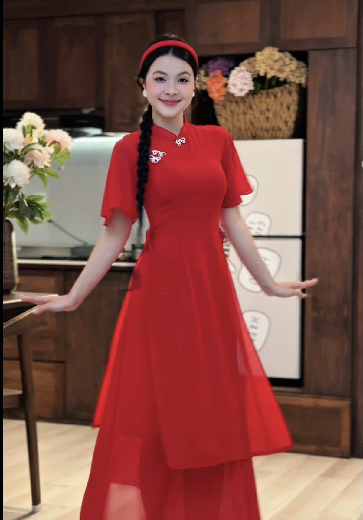 Thêm 1 bộ mặc tết nữa nha 🧧 mã áo AD1315 #aodaichuu #aodaigiaovien #aodaitet #tet2026 #xuhuong 