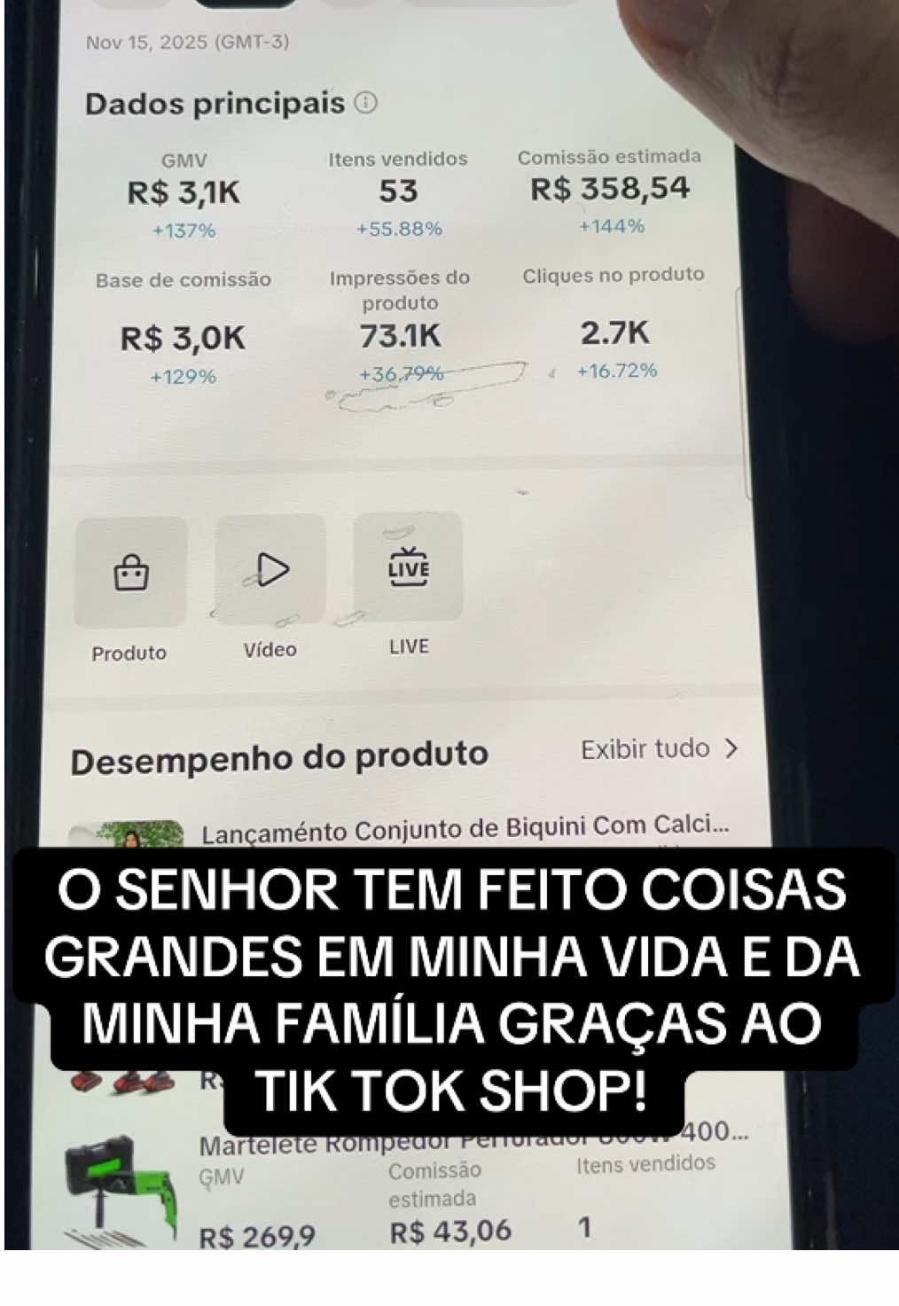 O SENHOR TEM FEITO COISAS GRANDES EM MINHA VIDA E DA MINHA FAMÍLIA GRAÇAS AO TIK TOK SHOP! #tiktokshop #achadinhos #rendaextra #familia #dinheiro 