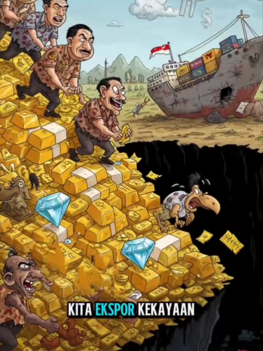 Kita ekspor emas, nikel, dan batu bara… tapi impor kemiskinan. Sejak era Soeharto, lewat UU Penanaman Modal Asing tahun 1967, sumber daya negeri ini dibuka untuk korporasi global.Dari sanalah lahir nama besar seperti Freeport — menggali gunung emas Papua, tapi meninggalkan jalan berlumpur dan janji kosong. Sudah puluhan tahun berlalu. Sistemnya ganti nama, tapi polanya tetap sama: yang keluar tetap emas, yang tertinggal tetap kemiskinan. #sejarahindonesia  #freeport  #soeharto  #justiceforindonesia 