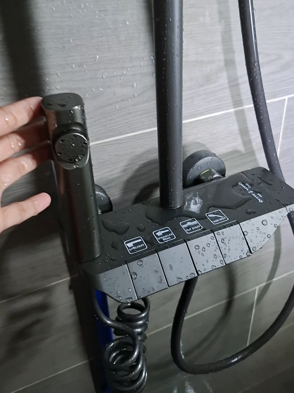 Piano-Style Button Shower Set with faucet budet 4 in 1 hot and cold #showerset #4in1showerset #shower #bathroomshower #hotncold 