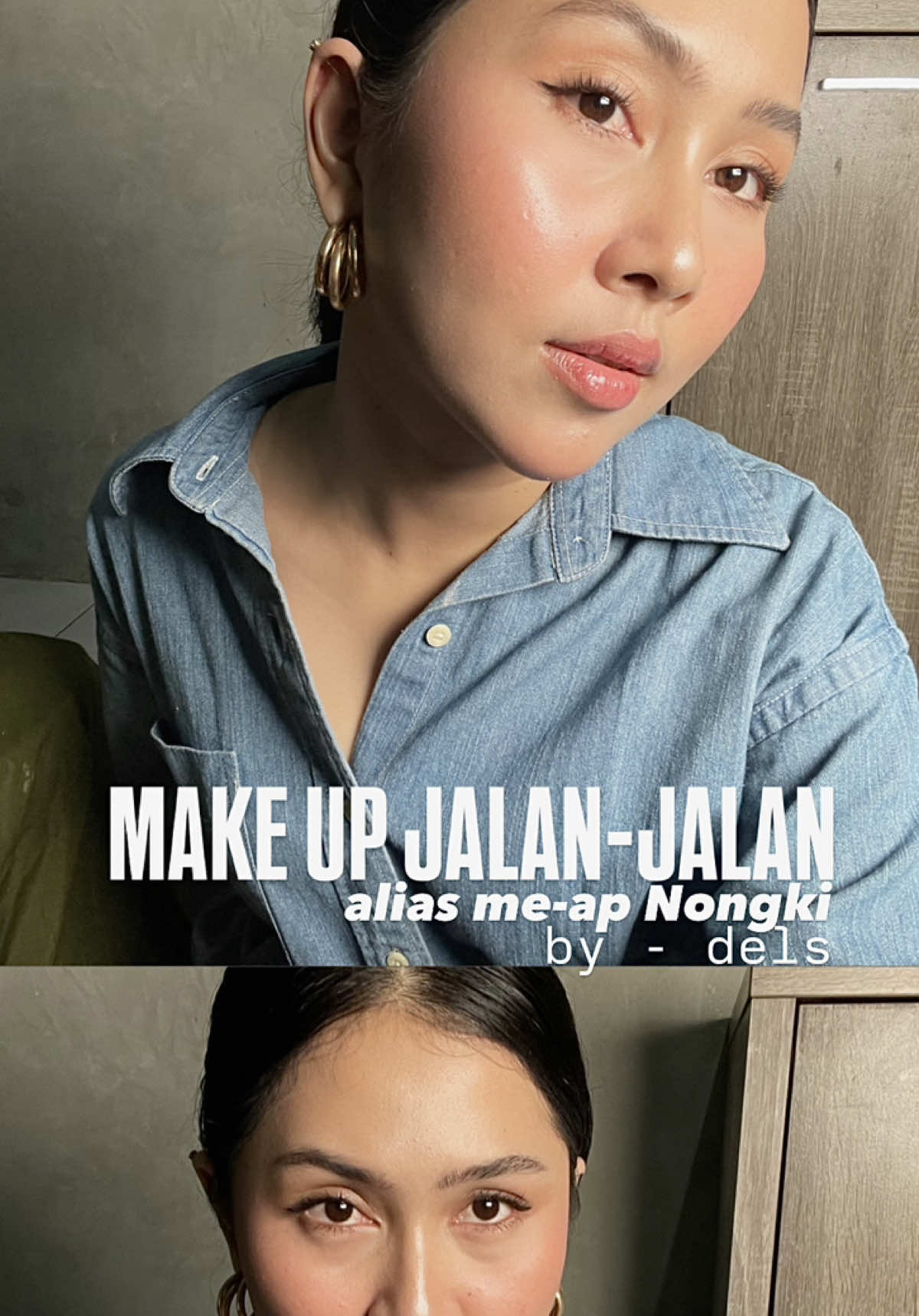 Meap halan halan/nongkroy ala aku cushion @Trueve.id  blush & eyebrow @Implora Cosmetics  contour @Somethinc Official  #makeuptutorial #bydelsblla 