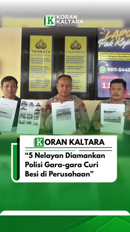 Lima orang nelayan yang masing-masing berinisial SU, SY, FA, C, dan RH tak menduga bakal berurusan dengan polisi, setelah melakukan pencurian di kawasan perusahaan milik PT. Pipit Citra Perdana di Desa Liagu, Kecamatan Sekatak, Kabupaten Bulungan pada 10 November 2025 lalu. Kapolres Tarakan AKBP Erwin S Manik, melalui Kasat Polairud Polres Tarakan, Iptu Prabowo Eka Prasetyo mengatakan, kejadian tersebut dilakukan oleh para pelaku pada Senin sekira pukul 11.30 Wita. Sedangkan untuk barang bukti yang diamankan diantaranya 2 unit perahu jenis ketinting berwarna putih les biru, 2 unit mesin  14 PK, 1 unit perahu kayu jenis dompeng warna hijau dan 1 unit mesin penggerak. Selain itu, ada juga 6 lembar seng spandek, 2 besi pagar, 1 pipa PVC dengan ukuran 4 meter ukuran 6 inc, 9 potongan besa plat dinding mesin cerobong, 1 set alat pemotong besi, tabung gas elpiji 3 kilo, selang cutting panjang 10 meter, dan 1 alat regulator. “Tim Satpolairud Polres Tarakan melakukan patrol di sekitar perairan Tarakan, dimana pada saat didekat Pulau Sadau, bertemu ketiga perahu yang membuat barang-barang hasil curian tersebut. Lalu kami Tanya dari mana asalnya, dan dijawab dari Desa Liagu. Lalu kita lakukan penyidikan lebih mendalam, ternyata hasil tidak pidana pencurian,” ungkapnya. Baca Selengkapnya di Korankaltara.com