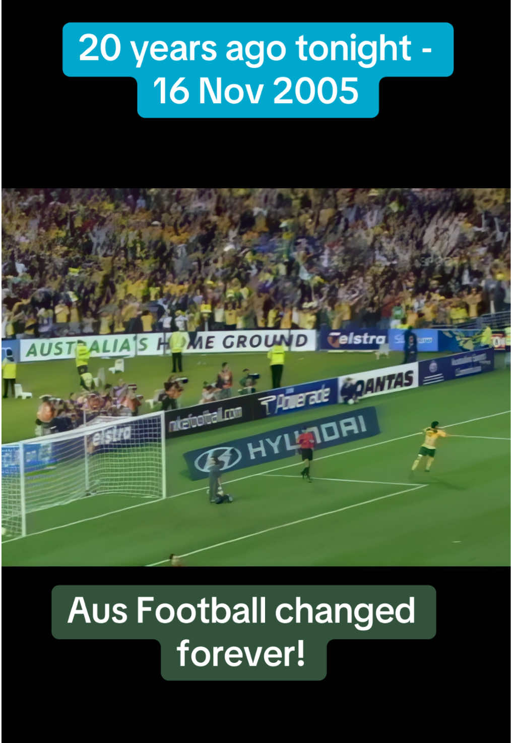 FIFA World Cup qualifier in 2005 - AUS v Uruguay - Stadium Australia Sydney 2005!  SBS, Les Murray -  what a night for Aussie soccer #fyp #football #Soccer #fifaworldcup #socceroos  