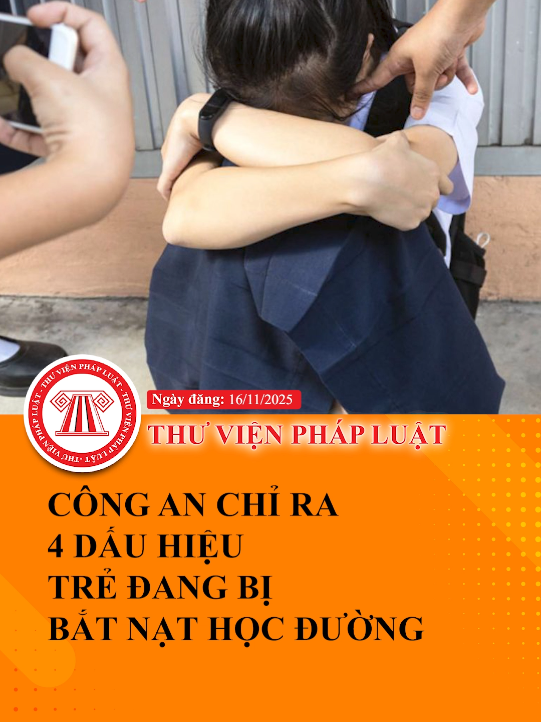 Công an chỉ ra 4 dấu hiệu trẻ đang bị bắt nạt học đường #TVPL #ThuVienPhapLuat #LearnOnTikTok #Hoccungtiktok