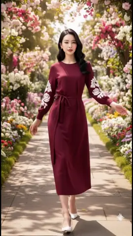 Đầm lụa dày thêu tay kín đáo. Vẻ đẹp của sự sang trọng và thoải mái. Nếu nàng muốn vẻ đẹp không phô bày mà vẫn toát lên đẳng cấp, thì đó chính là em đầm này #damdo #vaydo #damtheu 