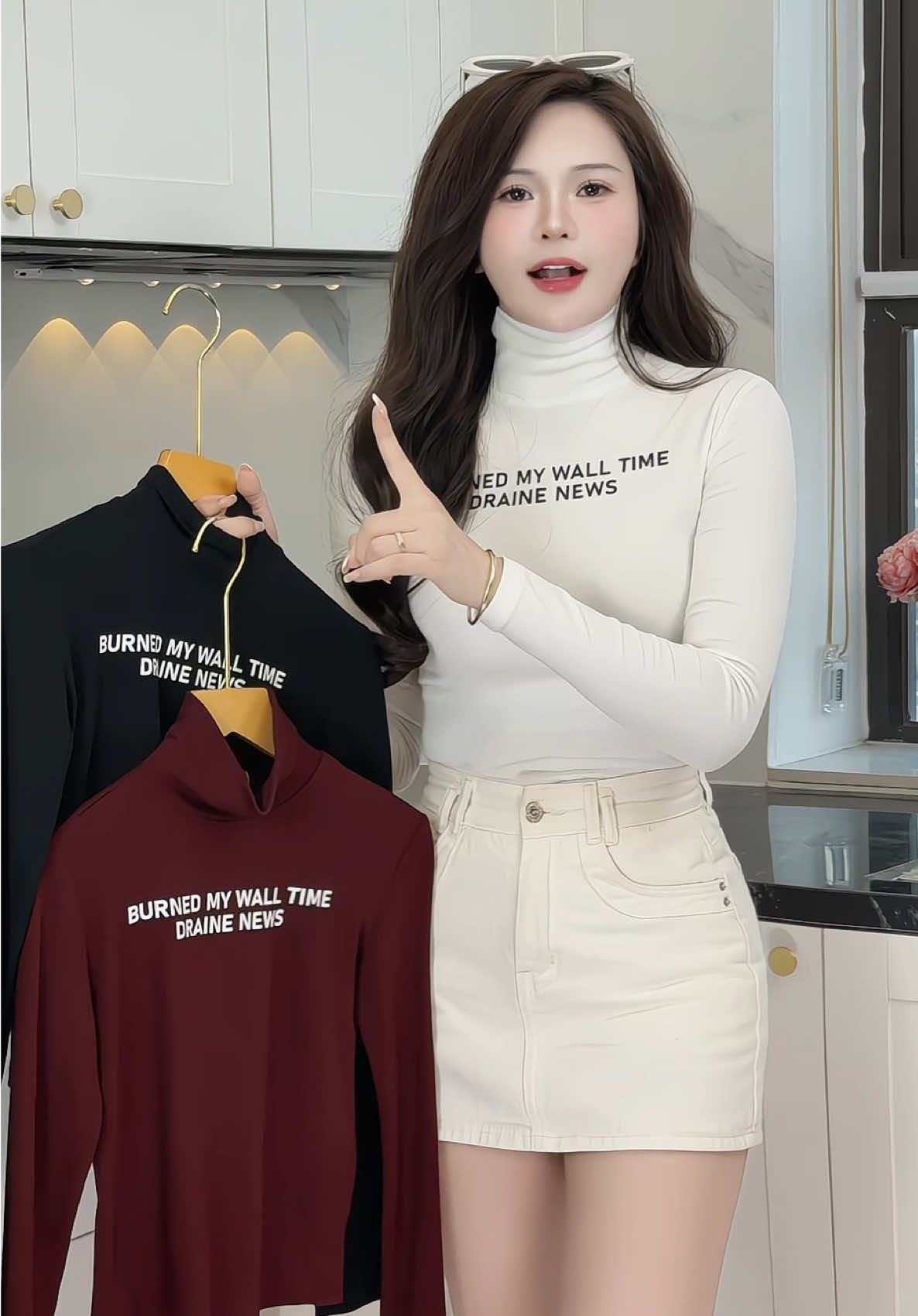 Áo cổ lọ dáng croptop #champhanreview #aothundaitay 