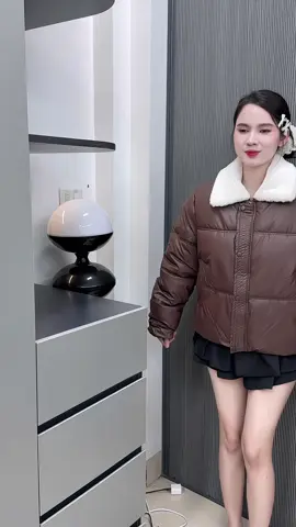 Áo khoác phao da form đẹp chất đẹp nhồi bông siu ấm áp nha #thoitrang #thoitrangnu #aophaonu 