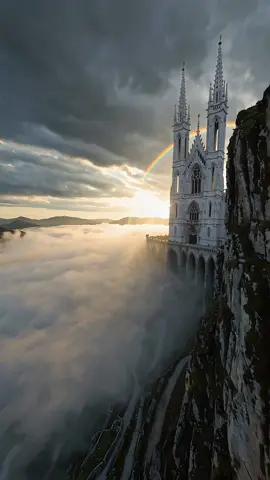 A Castle Above the Clouds ☁️ #castle #gothic #cloudscape #aestheticvibes #architecture 