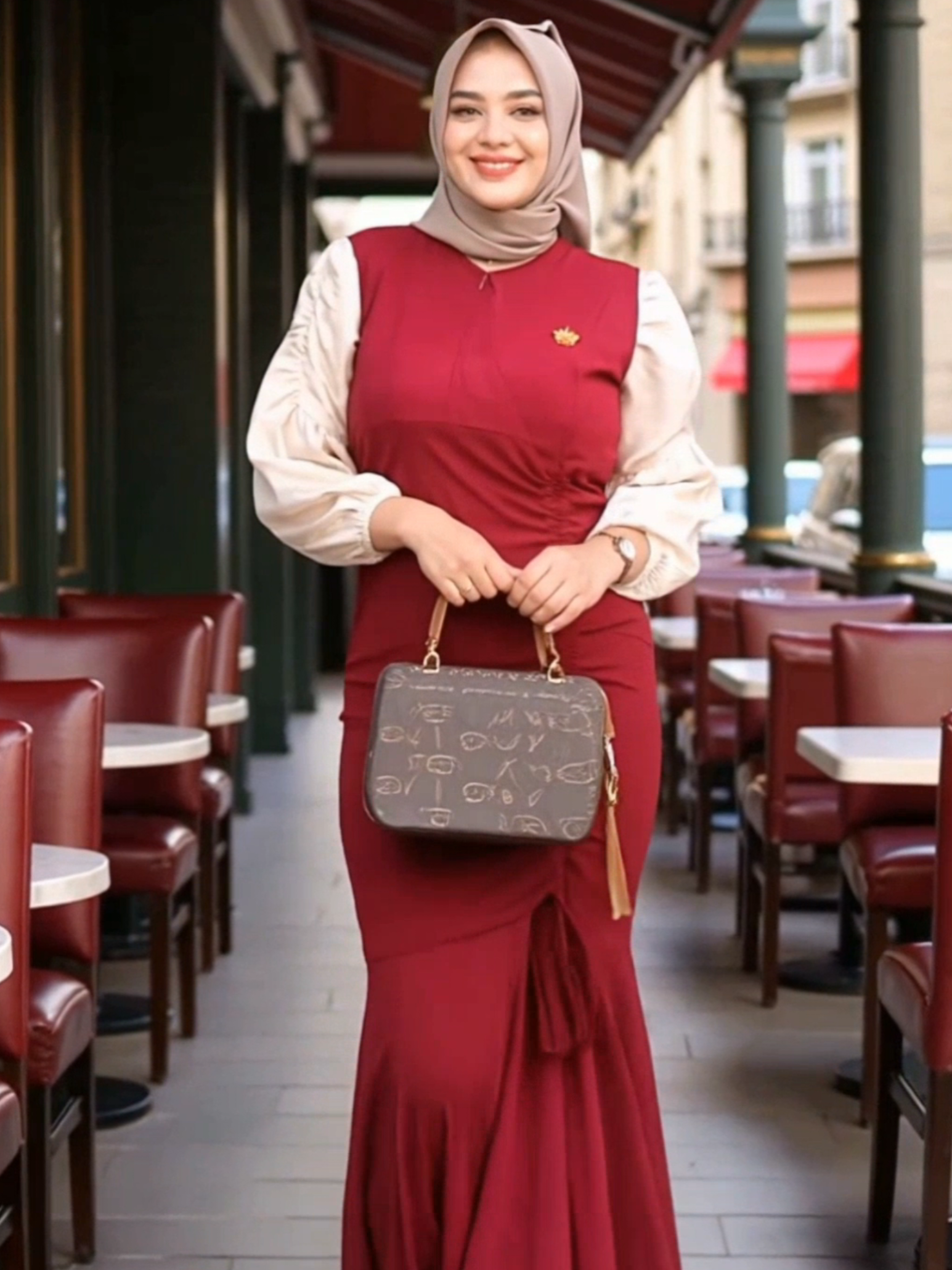 YUMNA DRESS KNIT MIX SHIMMER- Bestiie Fashion - Dress Kondangan - Dress Bridesmaid - Tangan Balon - Dress Serut Gaun Mewah #dress #dresses #premium #fashion #viral 