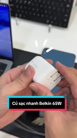 Củ sạc nhanh Belkin 65W 2 cổng USB-C nhỏ gọn tiện lợi #thanhcongnghe #cusacnhanh #cusacnhanh65w #techtok #belkin 