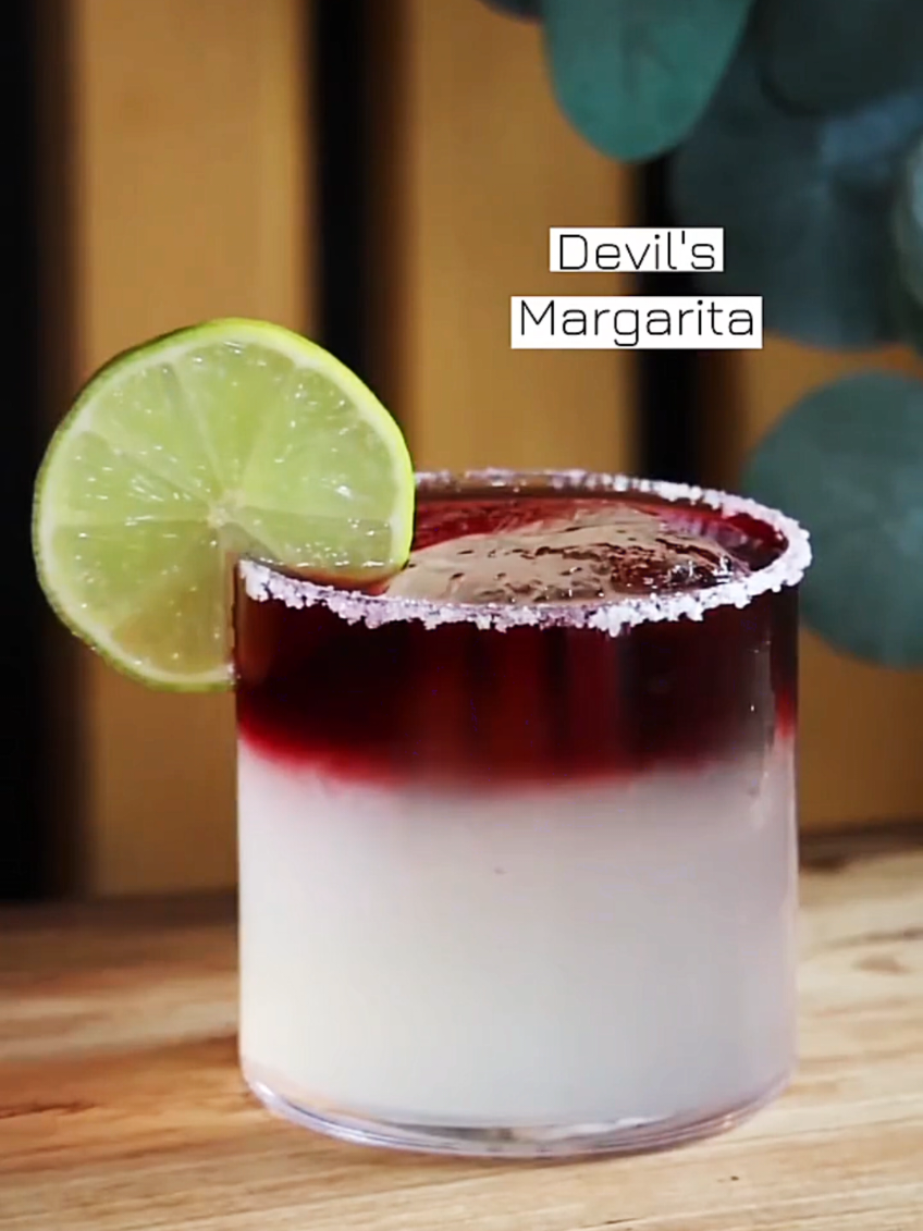 Devil's Margarita 😈 The Devil's Margarita takes inspiration from the New York Sour with a red wine float. This definitely adds some complexity to the serve, but built in a Tommy's style, the Tequila is still the star of the show 👌  Recipe ▪️Tequila - 60ml ▪️Lime Juice - 30ml ▪️Cane Sugar Syrup - 22.5ml ▪️Red Wine Float ▪️Salted Rim ▪️Lime Wheel #Margarita #Tequila #tequilacocktail