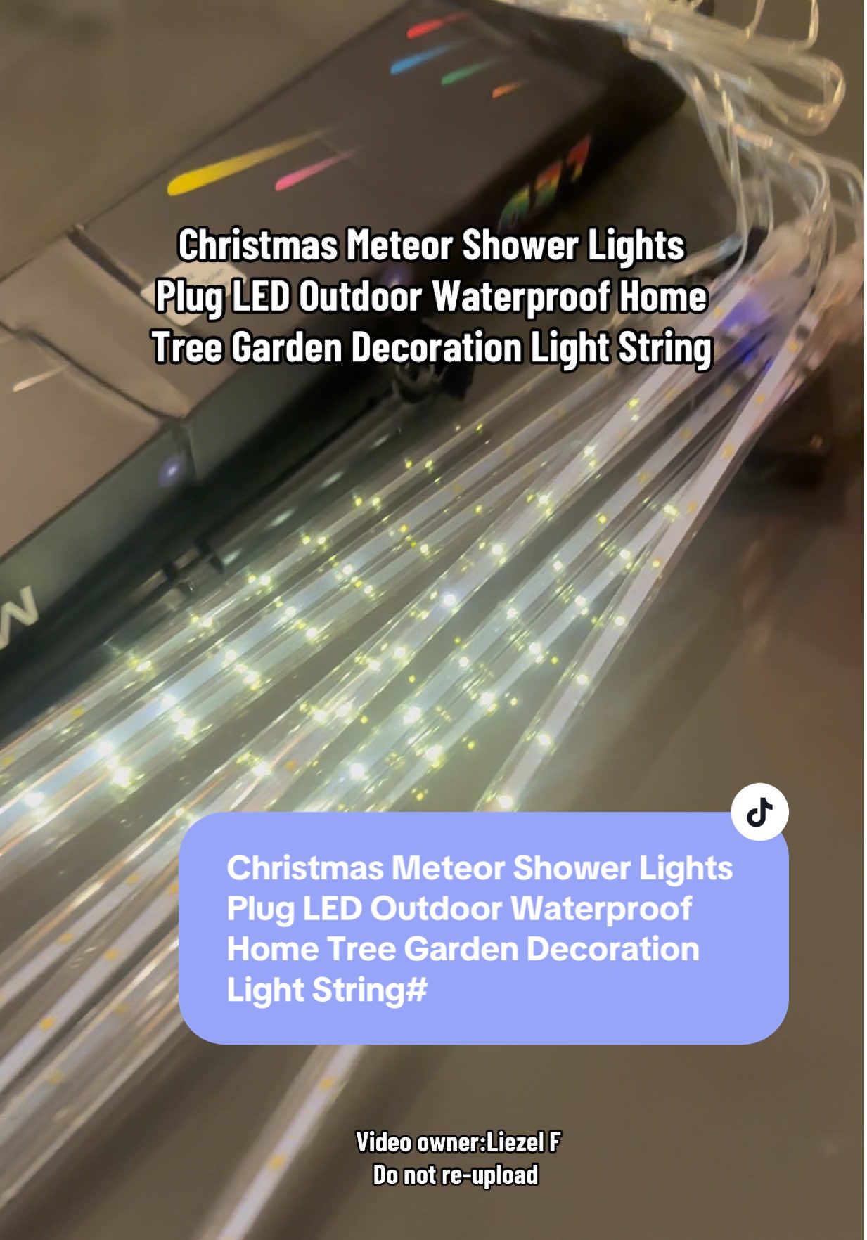 Christmas Meteor Shower Lights Plug LED Outdoor Waterproof Home Tree Garden Decoration Light String#christmasmeteorshowerlight #lightshower #christmaslight #lightgarden 